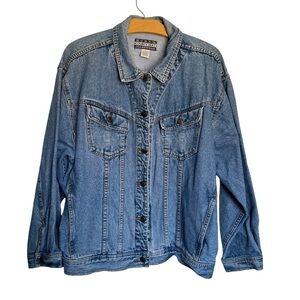 Vintage Nuovo Jeanswear County Seat Denim Jacket Blue Jean Cowboy Western Size L
